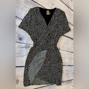 Taylor Black and White Polka Dot Mini Dress